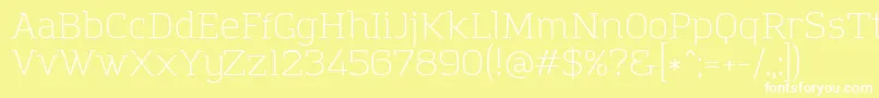 フォントAmazingGroteskLight – 黄色い背景に白い文字