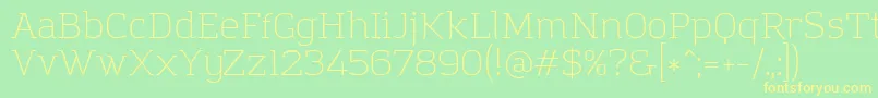 Шрифт AmazingGroteskLight – жёлтые шрифты на зелёном фоне