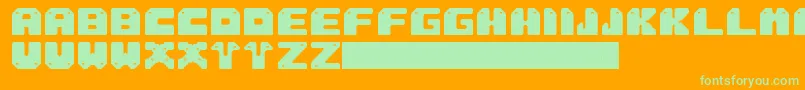 Sung Font – Green Fonts on Orange Background