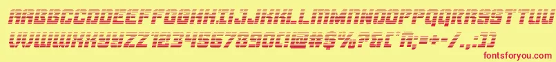 Thundertroopergradital Font – Red Fonts on Yellow Background