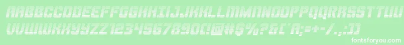 Шрифт Thundertroopergradital – белые шрифты на зелёном фоне