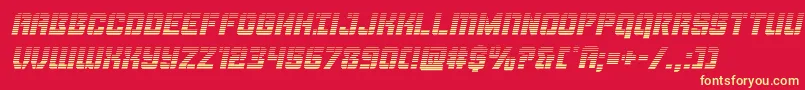 Thundertroopergradital Font – Yellow Fonts on Red Background