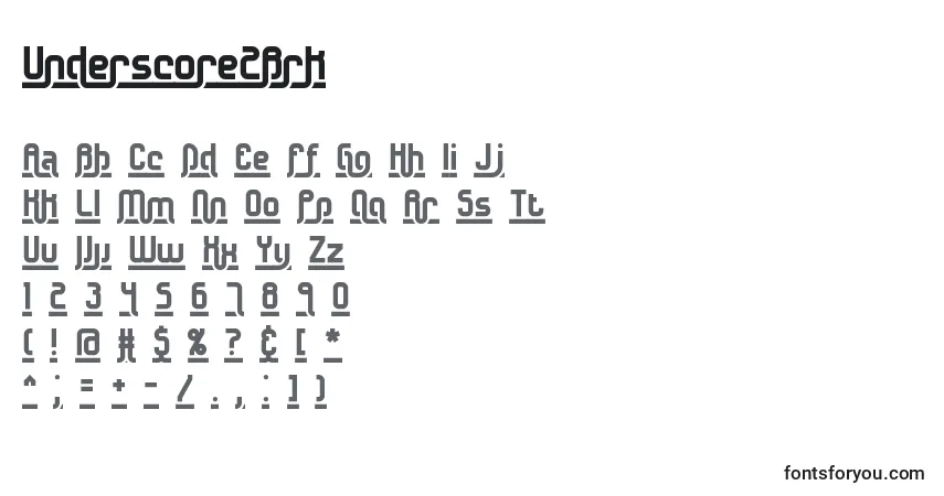 Schriftart Underscore2Brk – Alphabet, Zahlen, spezielle Symbole