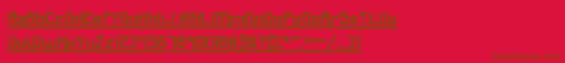 フォントUnderscore2Brk – 赤い背景に茶色の文字