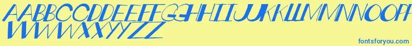 CrankdealTilt Font – Blue Fonts on Yellow Background