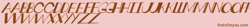 CrankdealTilt Font – Brown Fonts on Pink Background