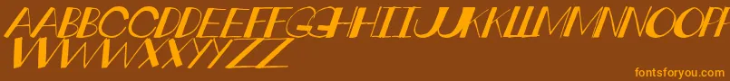 CrankdealTilt Font – Orange Fonts on Brown Background