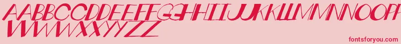 CrankdealTilt Font – Red Fonts on Pink Background