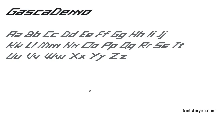 Шрифт GascaDemo – алфавит, цифры, специальные символы