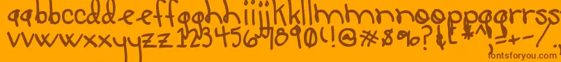 LucyLu Font – Brown Fonts on Orange Background