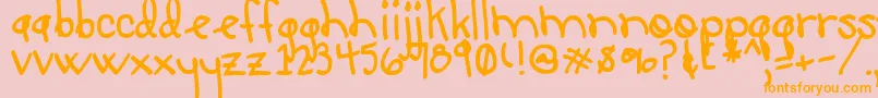 LucyLu Font – Orange Fonts on Pink Background