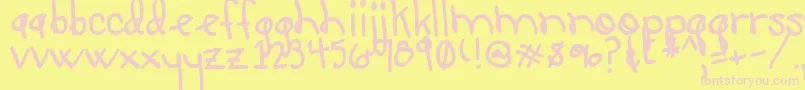 LucyLu Font – Pink Fonts on Yellow Background