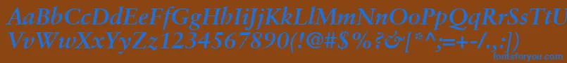 GaramondRetrospectiveSsiBoldItalic Font – Blue Fonts on Brown Background