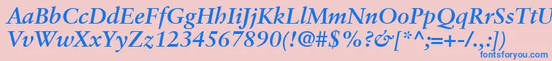 GaramondRetrospectiveSsiBoldItalic Font – Blue Fonts on Pink Background