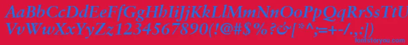 GaramondRetrospectiveSsiBoldItalic Font – Blue Fonts on Red Background