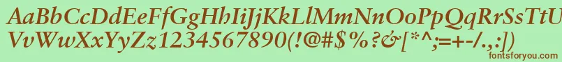 GaramondRetrospectiveSsiBoldItalic Font – Brown Fonts on Green Background