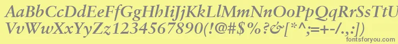 GaramondRetrospectiveSsiBoldItalic Font – Gray Fonts on Yellow Background