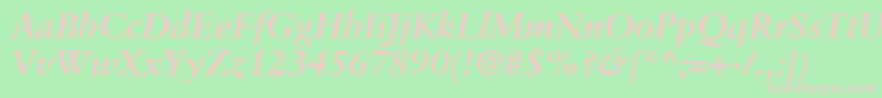 GaramondRetrospectiveSsiBoldItalic Font – Pink Fonts on Green Background