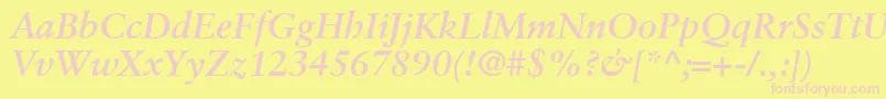 GaramondRetrospectiveSsiBoldItalic Font – Pink Fonts on Yellow Background