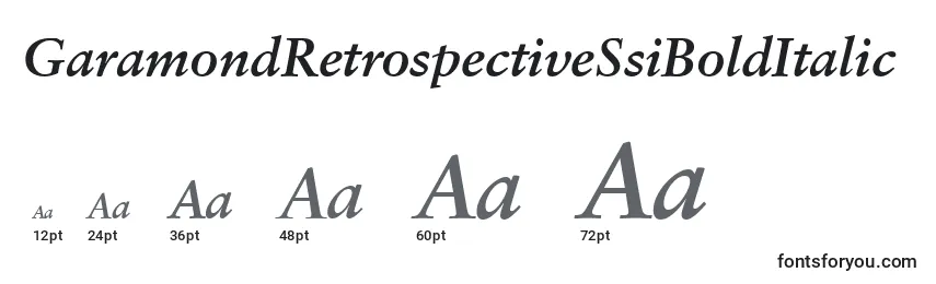 Größen der Schriftart GaramondRetrospectiveSsiBoldItalic