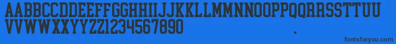 CollegeBlock2.0D-Schriftart – Schwarze Schriften auf blauem Hintergrund