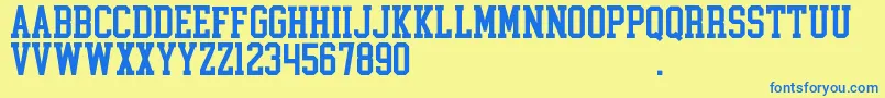 CollegeBlock2.0D Font – Blue Fonts on Yellow Background