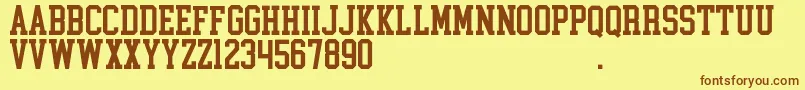 CollegeBlock2.0D Font – Brown Fonts on Yellow Background