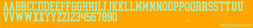 CollegeBlock2.0D Font – Green Fonts on Orange Background