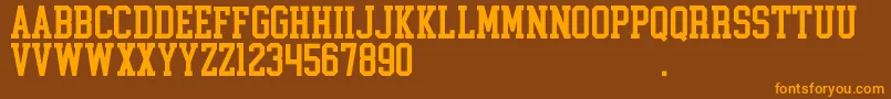 CollegeBlock2.0D Font – Orange Fonts on Brown Background