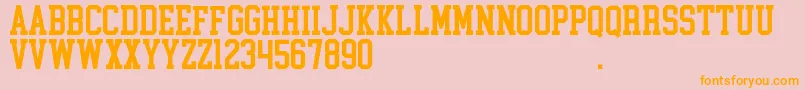 CollegeBlock2.0D Font – Orange Fonts on Pink Background