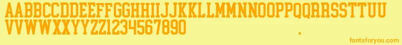 CollegeBlock2.0D Font – Orange Fonts on Yellow Background