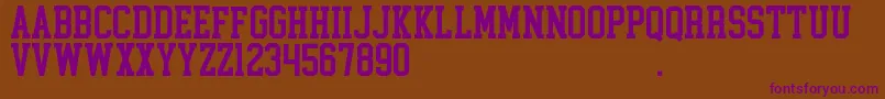 CollegeBlock2.0D Font – Purple Fonts on Brown Background