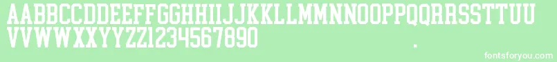 Czcionka CollegeBlock2.0D – białe czcionki na zielonym tle