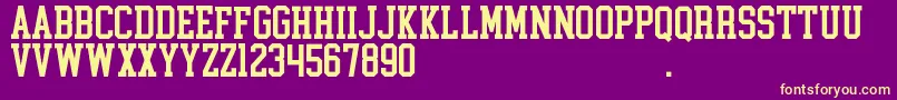 CollegeBlock2.0D Font – Yellow Fonts on Purple Background