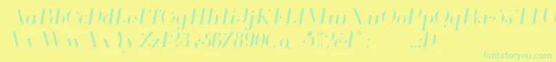 GlamorLightItalic Font – Green Fonts on Yellow Background