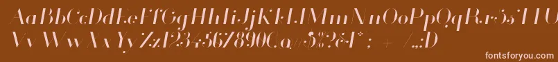 GlamorLightItalic Font – Pink Fonts on Brown Background