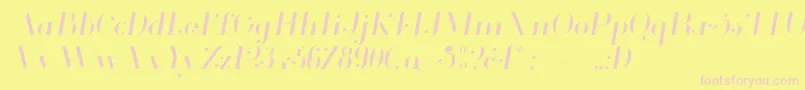 GlamorLightItalic Font – Pink Fonts on Yellow Background