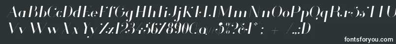 フォントGlamorLightItalic – 黒い背景に白い文字