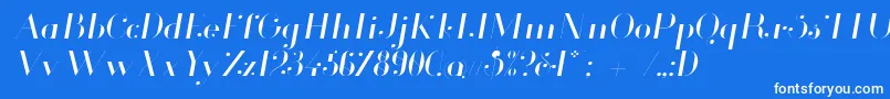 フォントGlamorLightItalic – 青い背景に白い文字