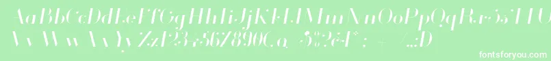 GlamorLightItalic Font – White Fonts on Green Background
