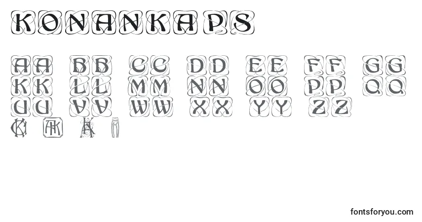 Schriftart Konankaps – Alphabet, Zahlen, spezielle Symbole