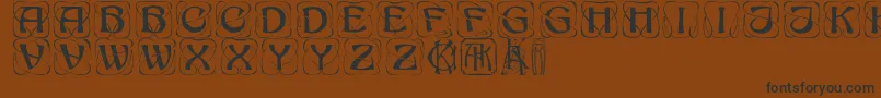Konankaps-Schriftart – Schwarze Schriften auf braunem Hintergrund