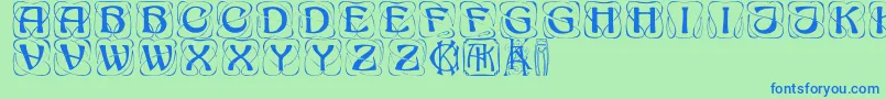 Konankaps Font – Blue Fonts on Green Background