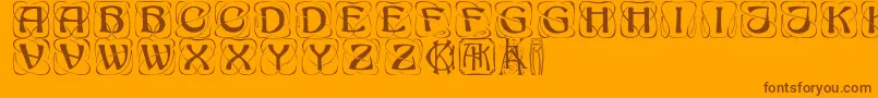Шрифт Konankaps – коричневые шрифты на оранжевом фоне