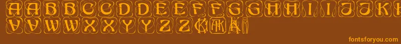 Konankaps Font – Orange Fonts on Brown Background