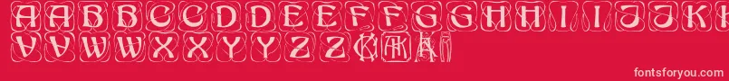 Konankaps Font – Pink Fonts on Red Background