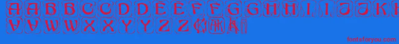 Konankaps Font – Red Fonts on Blue Background