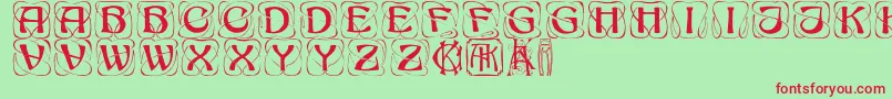 Konankaps Font – Red Fonts on Green Background