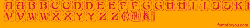 Konankaps Font – Red Fonts on Orange Background