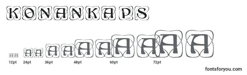 Размеры шрифта Konankaps